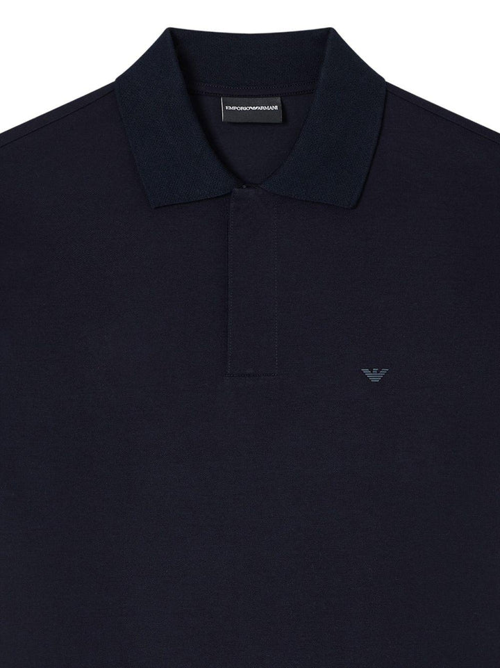 Polo blu navy con applicazione 
