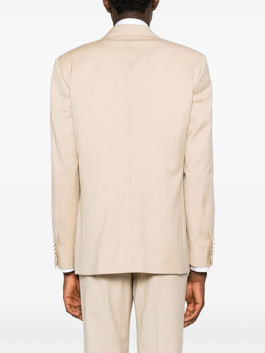 Blazer Beige Doppiopetto con rever a lancia 