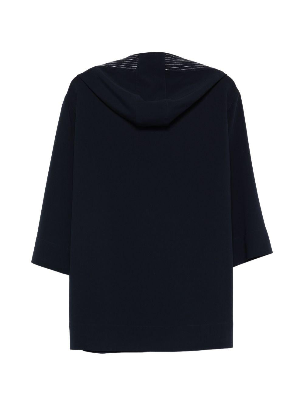 Blusa a righe con cappuccio 
