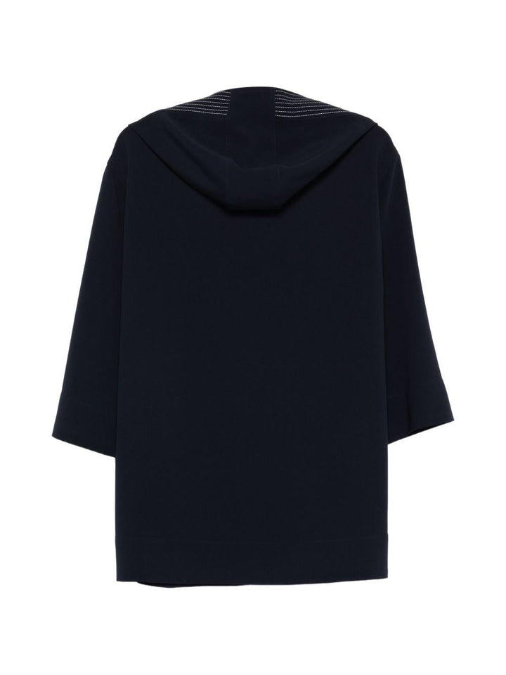 Blusa a righe con cappuccio 