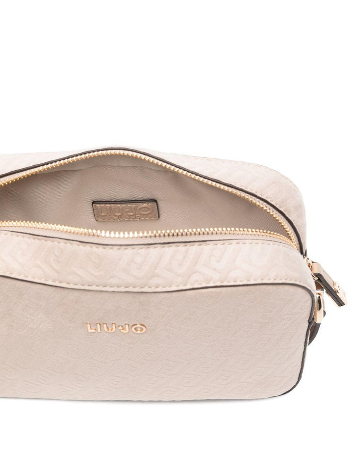 Borsa a tracolla con logo goffrato 