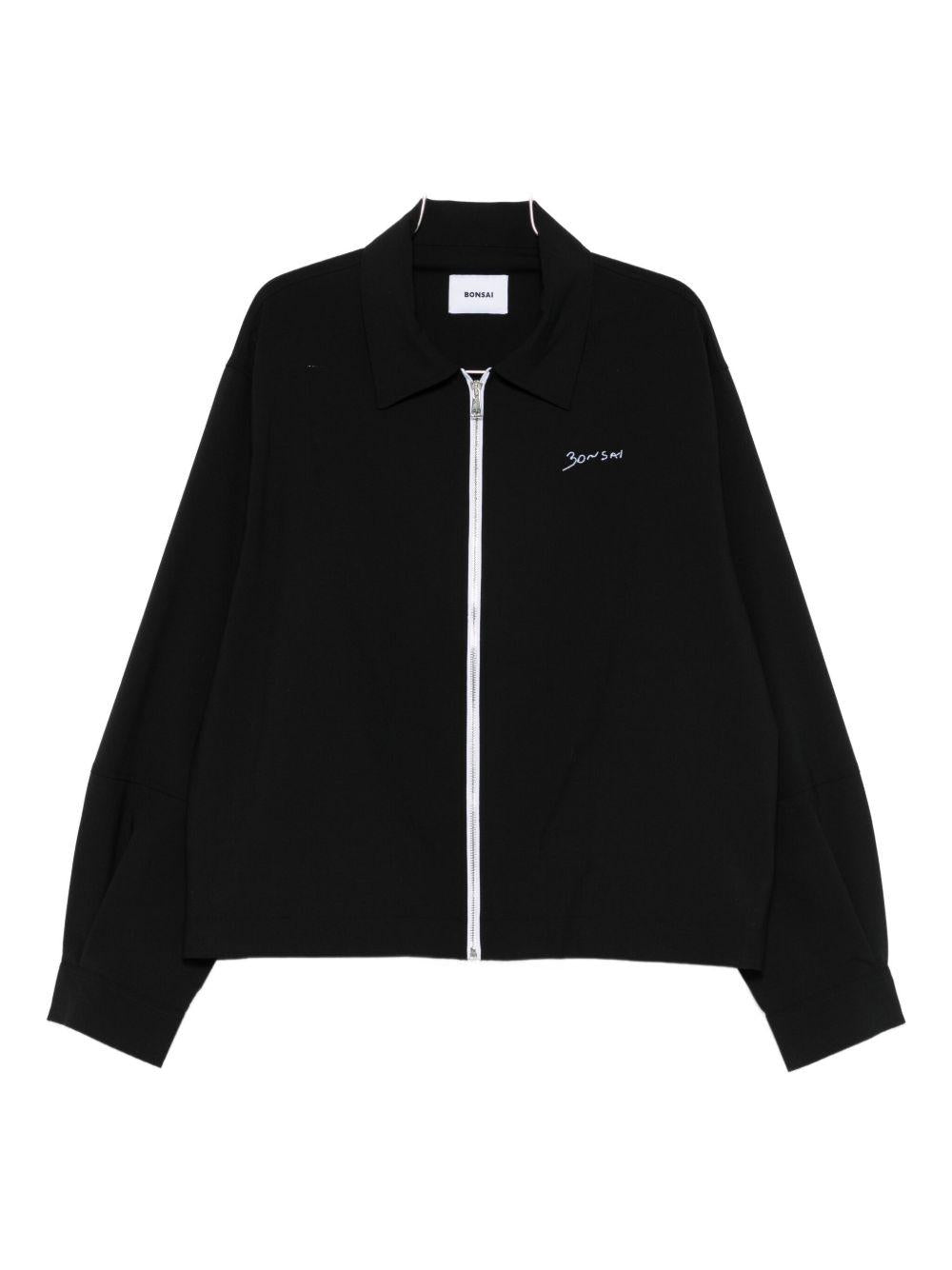 Camicia nera con zip 