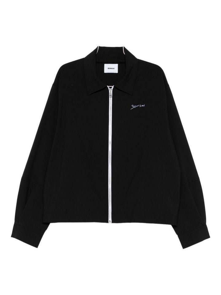 Camicia nera con zip 