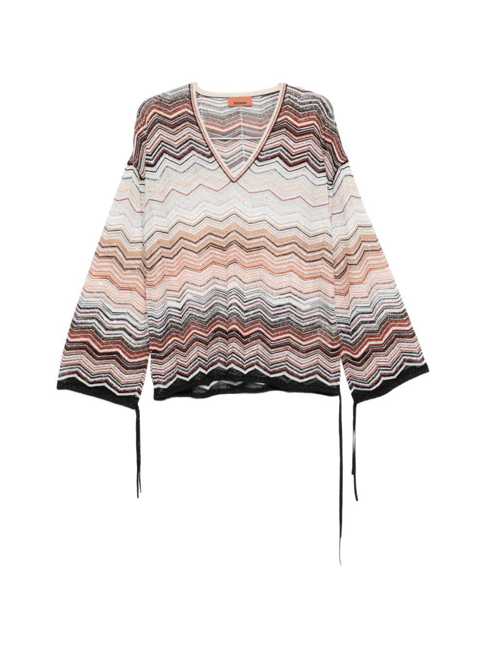 Blusa con motivo chevron 