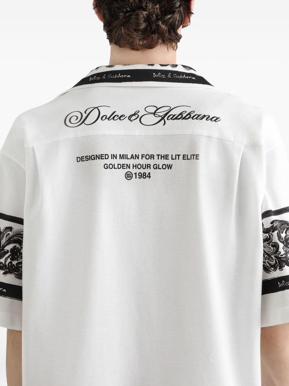 Camicia bianca in cotone con logo 