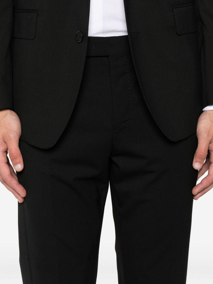 Pantaloni dritti neri in lana 
