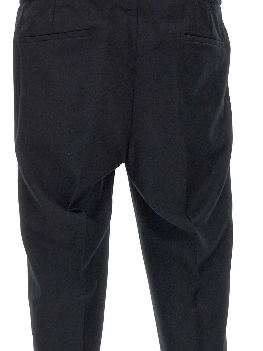 Pantaloni neri Wimbledon in lana con coulisse 