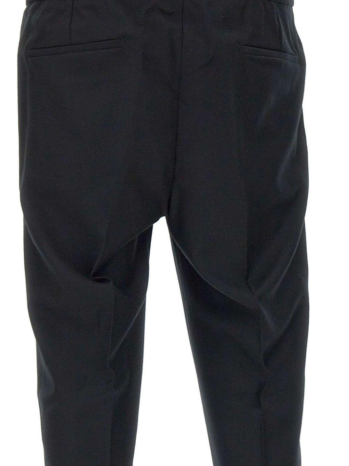 Pantaloni neri Wimbledon in lana con coulisse 