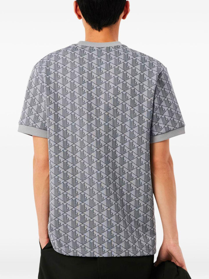 T-shirt grigia con stampa geometrica 