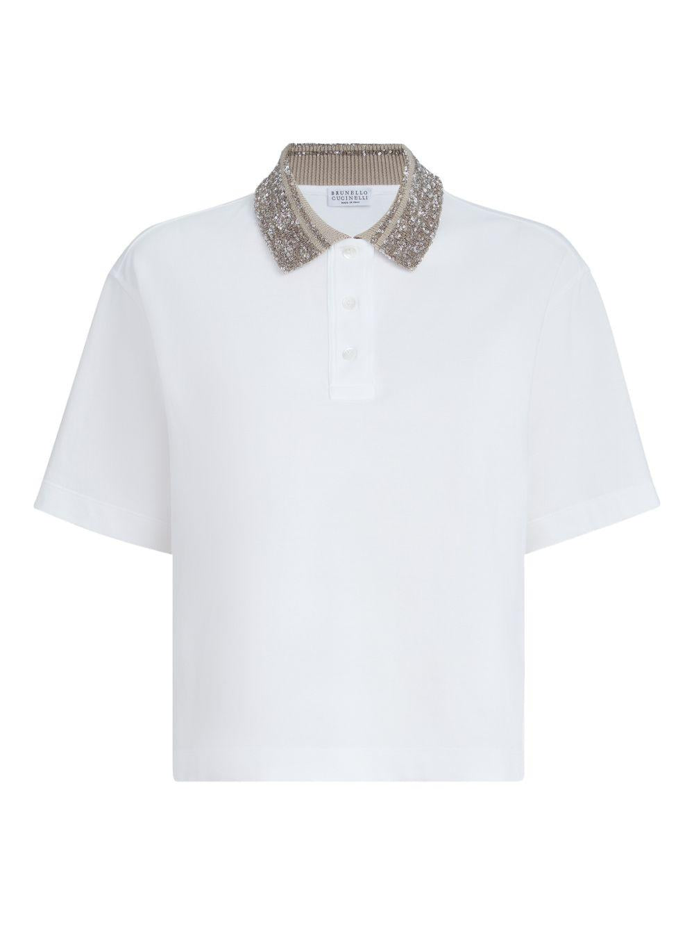 Polo con colletto in maglia 