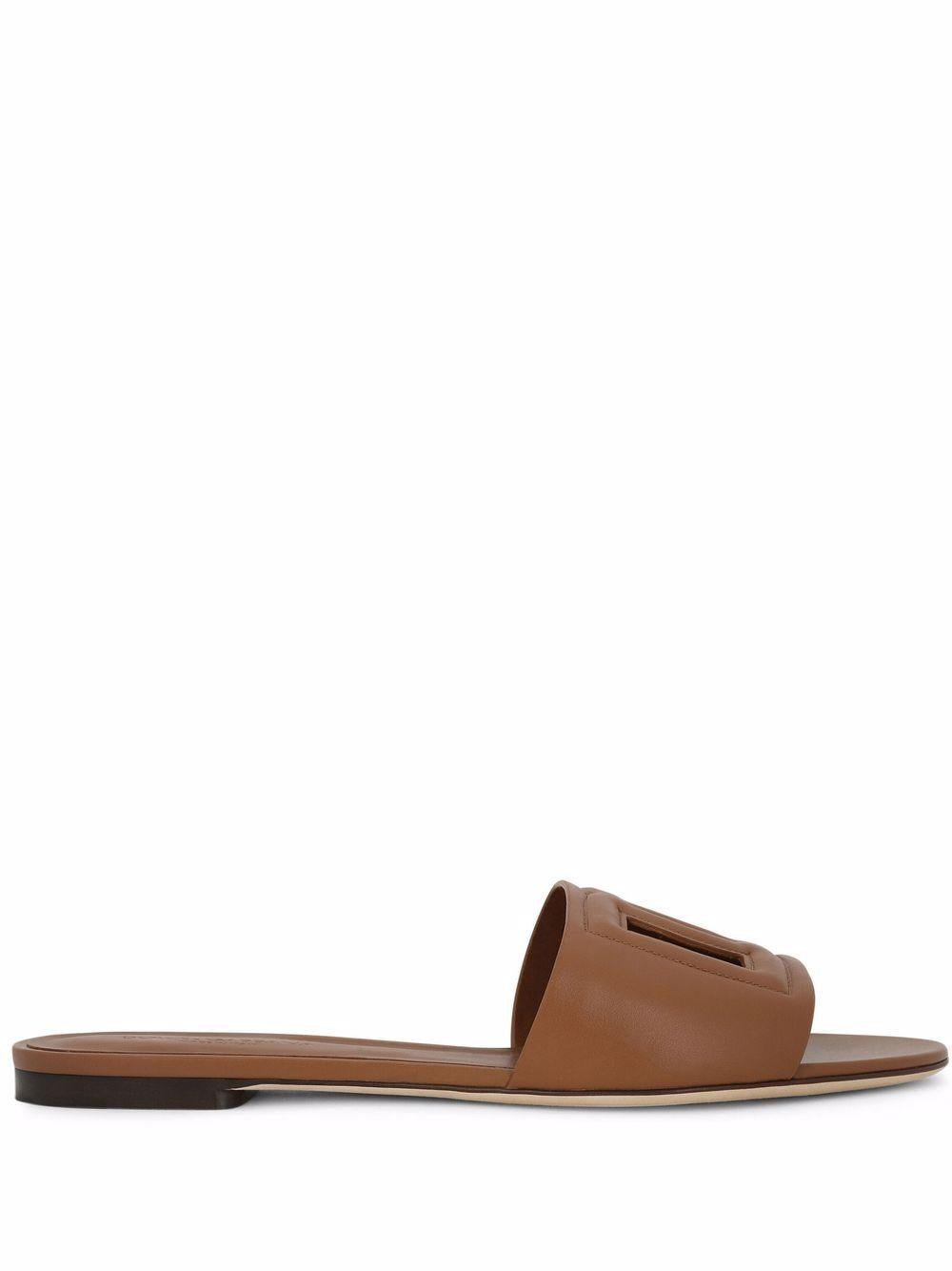 Sandali in pelle  con logo DG 