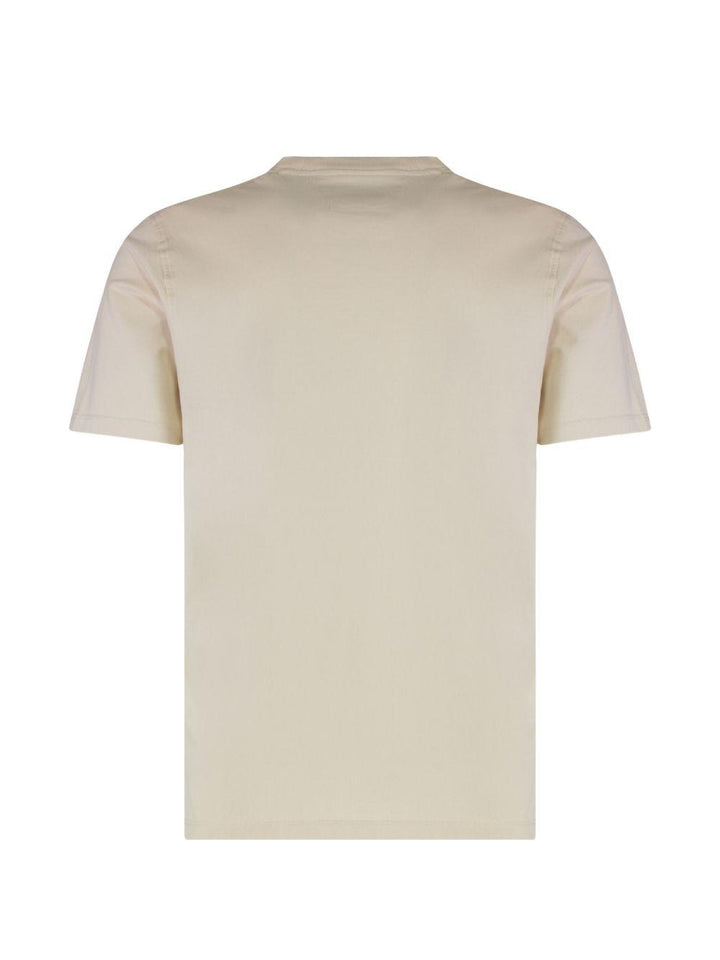 T-shirt beige con logo 
