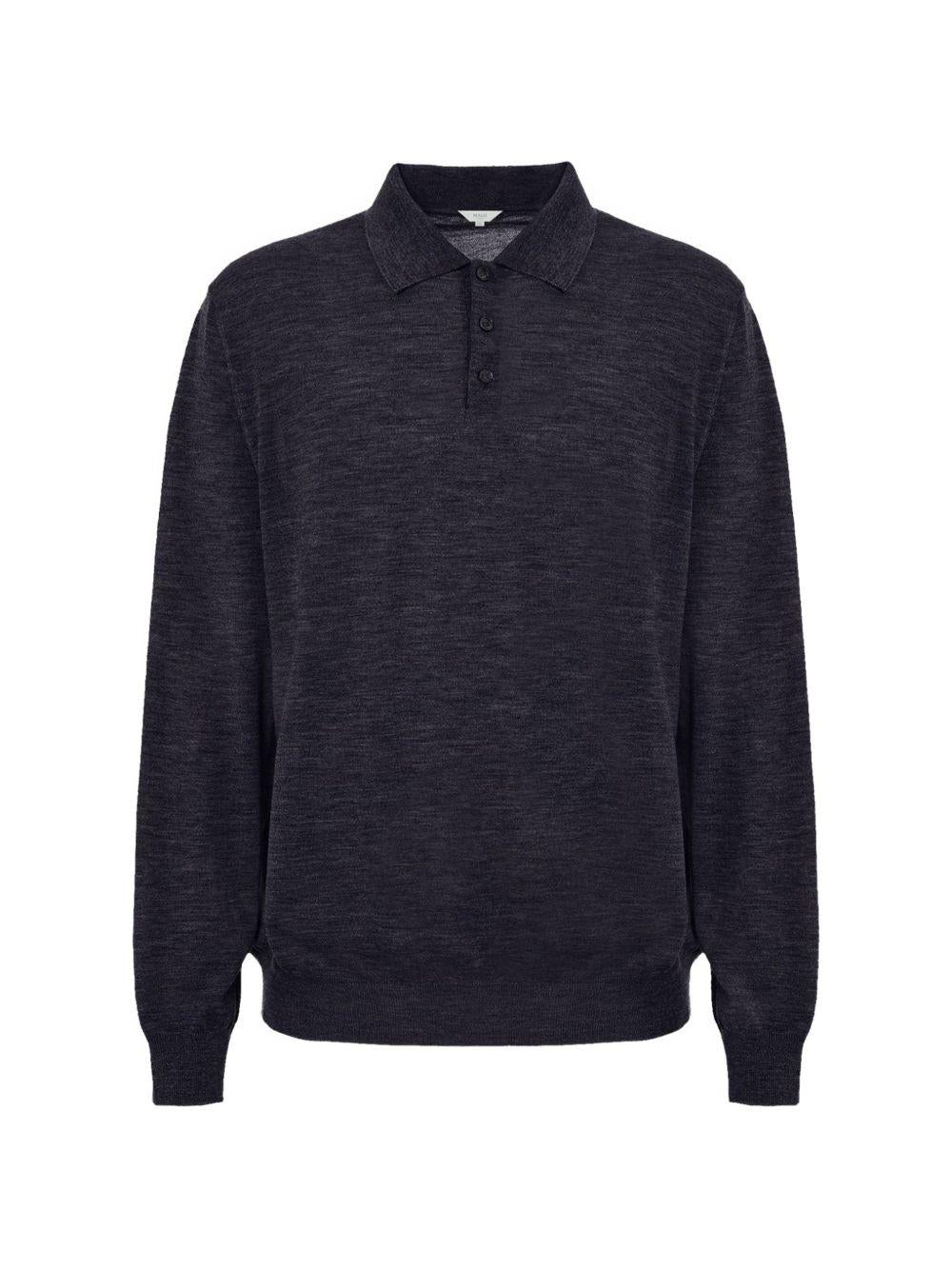 Polo maglioncino blu con tre bottoni 