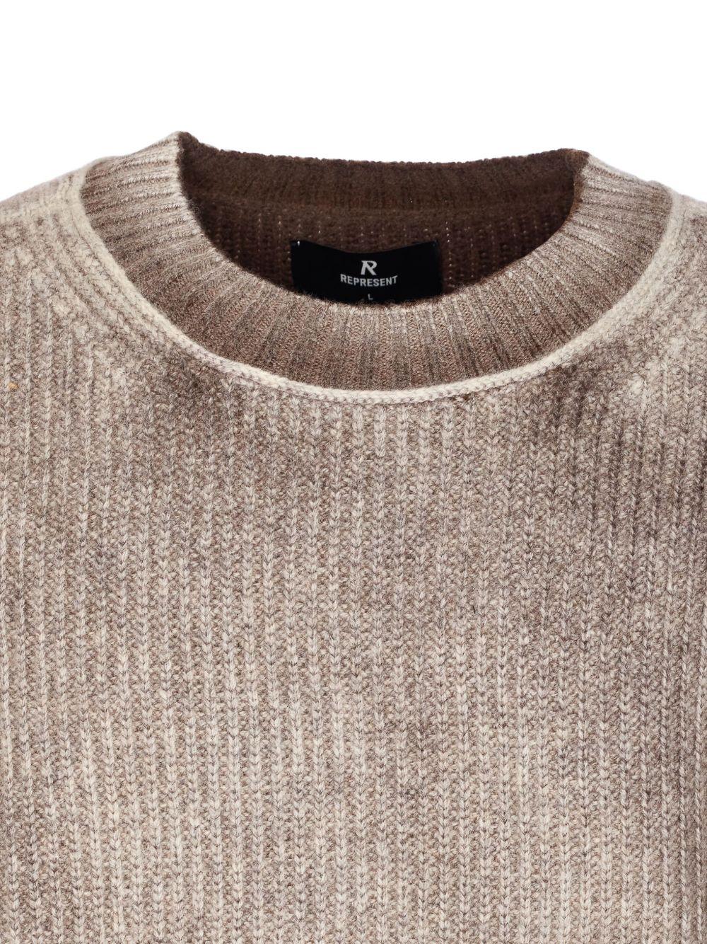 Maglione con effetto vissuto marrone 