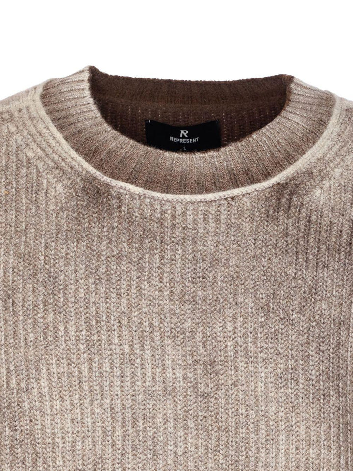 Maglione con effetto vissuto marrone 