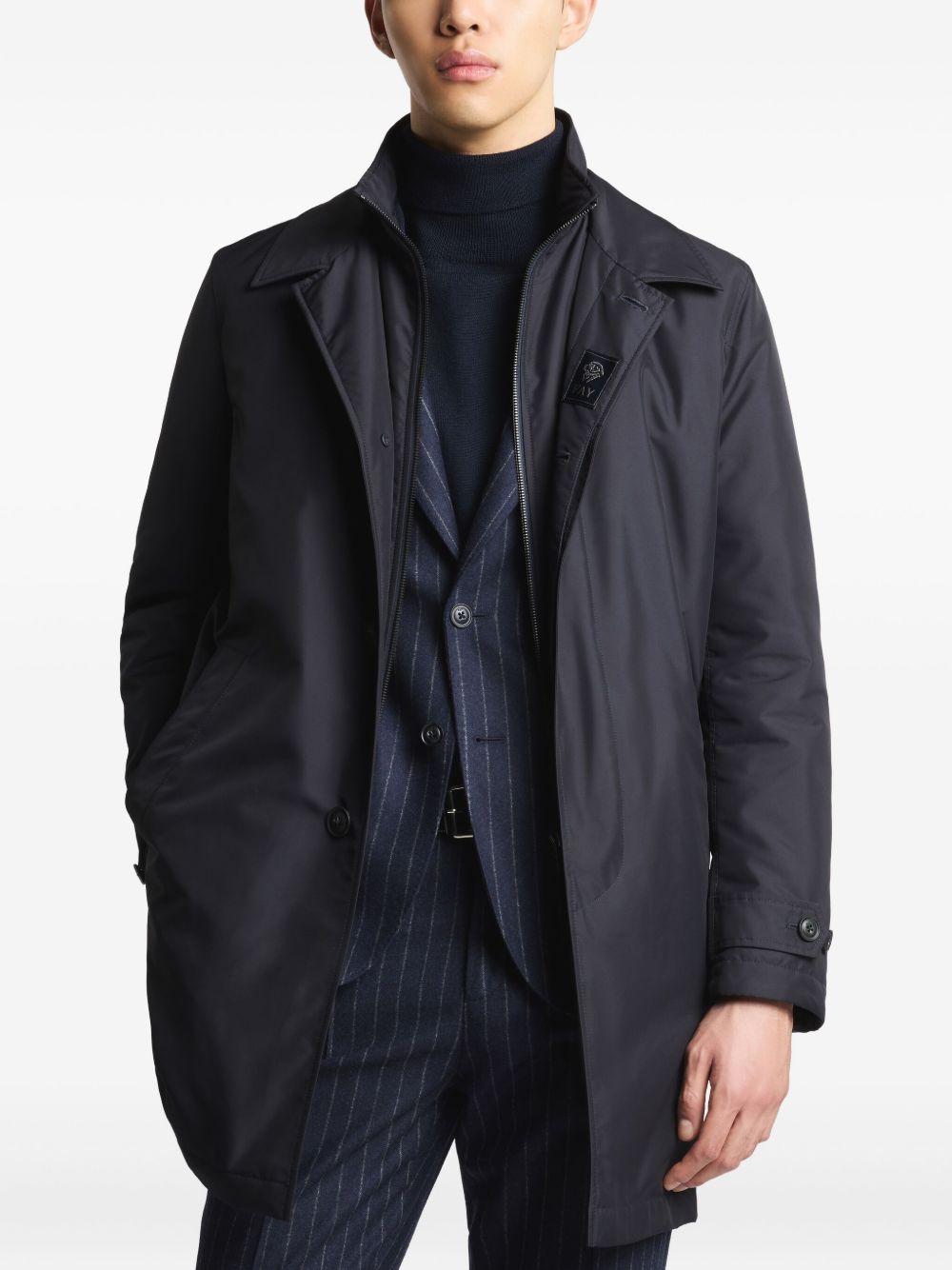 Cappotto blu navy con zip 