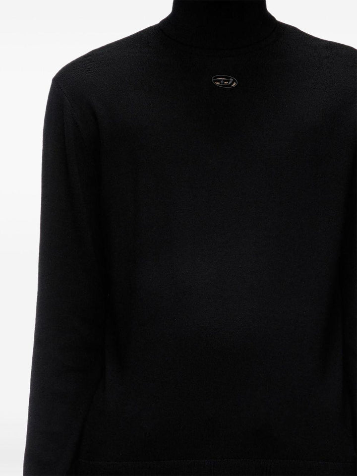 Maglione K-Varta nero a collo alto 