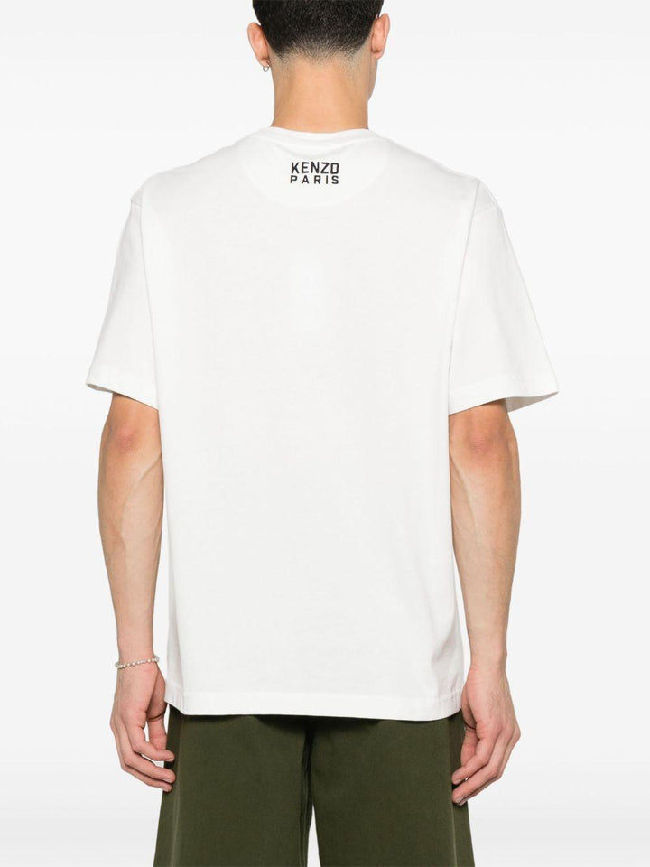 T-shirt bianca happy tiger patch