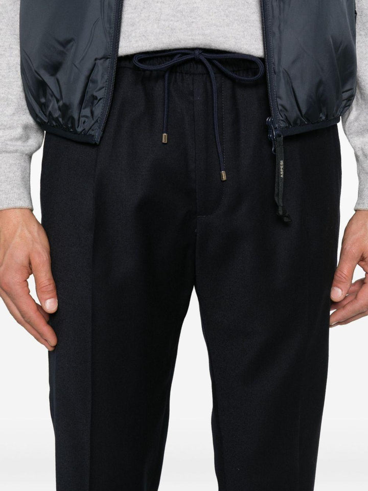 Pantaloni blu scuro Wimbledon in lana con coulisse 