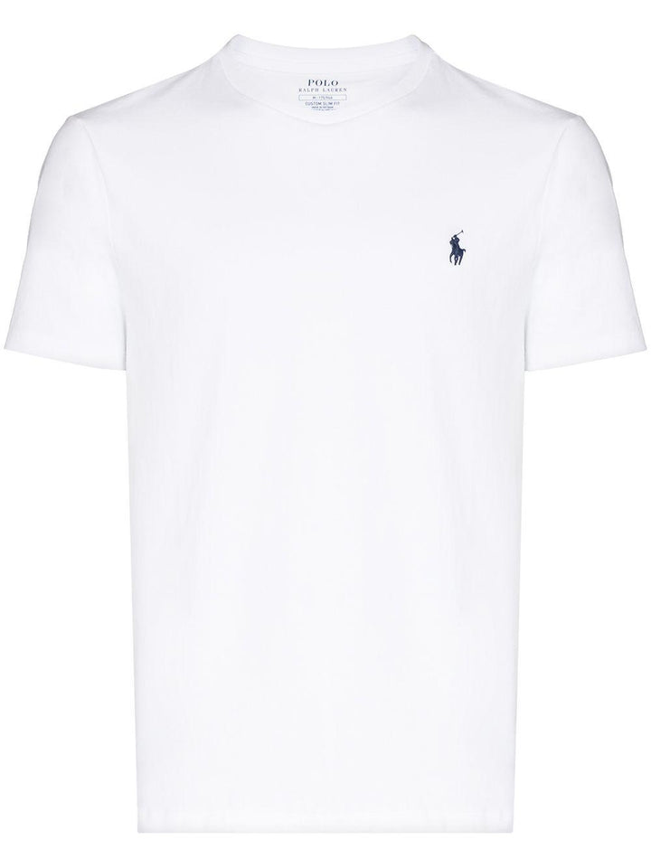 T-shirt bianca logo blu 