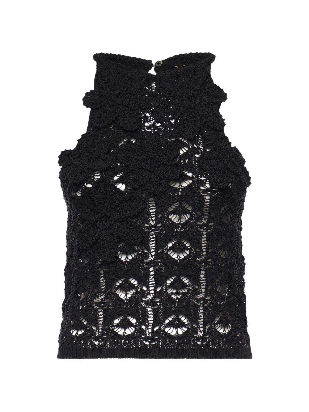 Top in maglia a fiori 