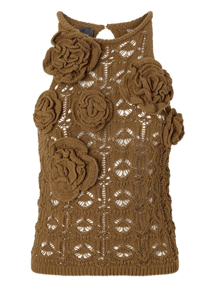 Top in maglia a fiori 