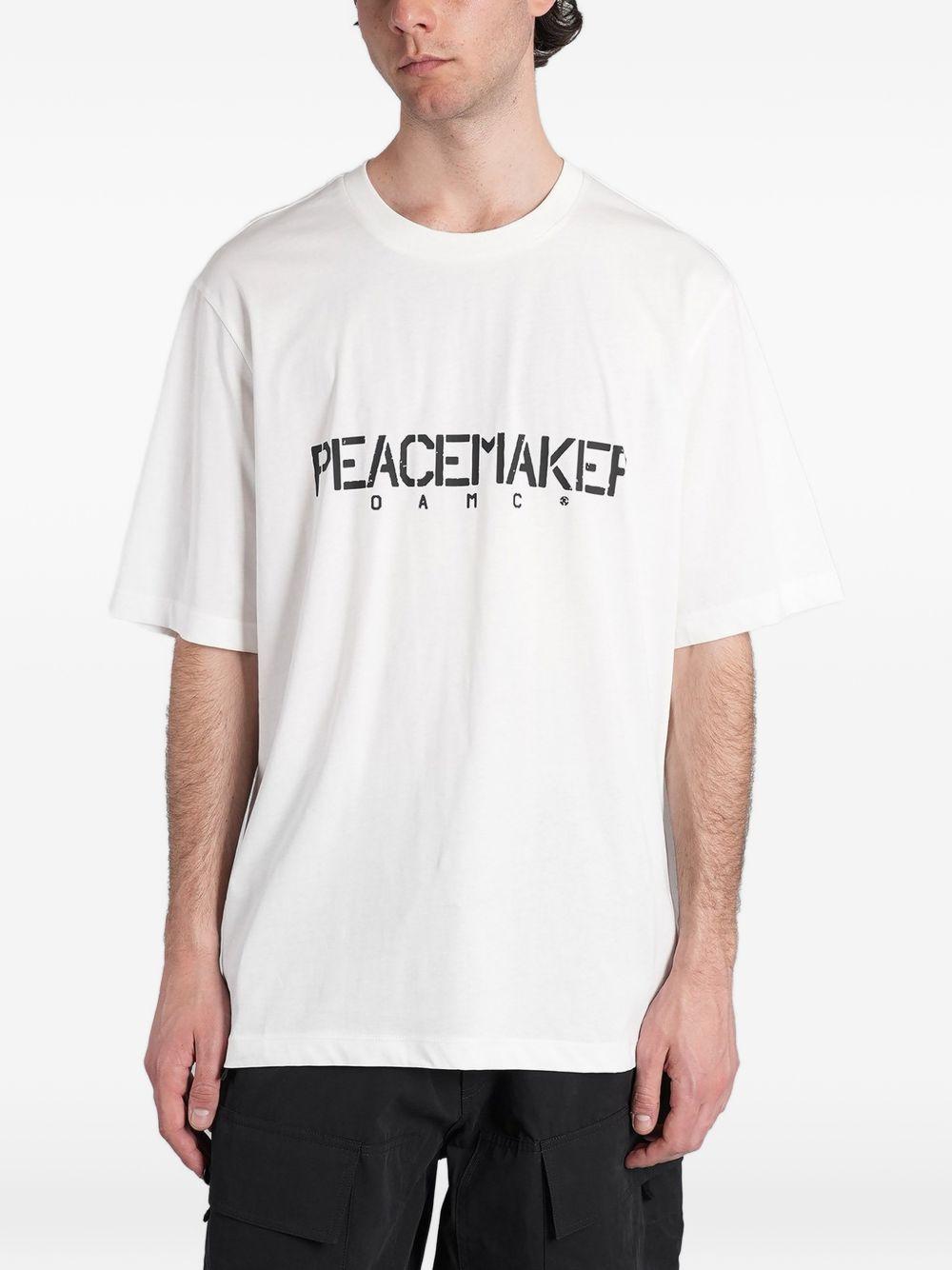 T-shirt con stampa logo bianca 