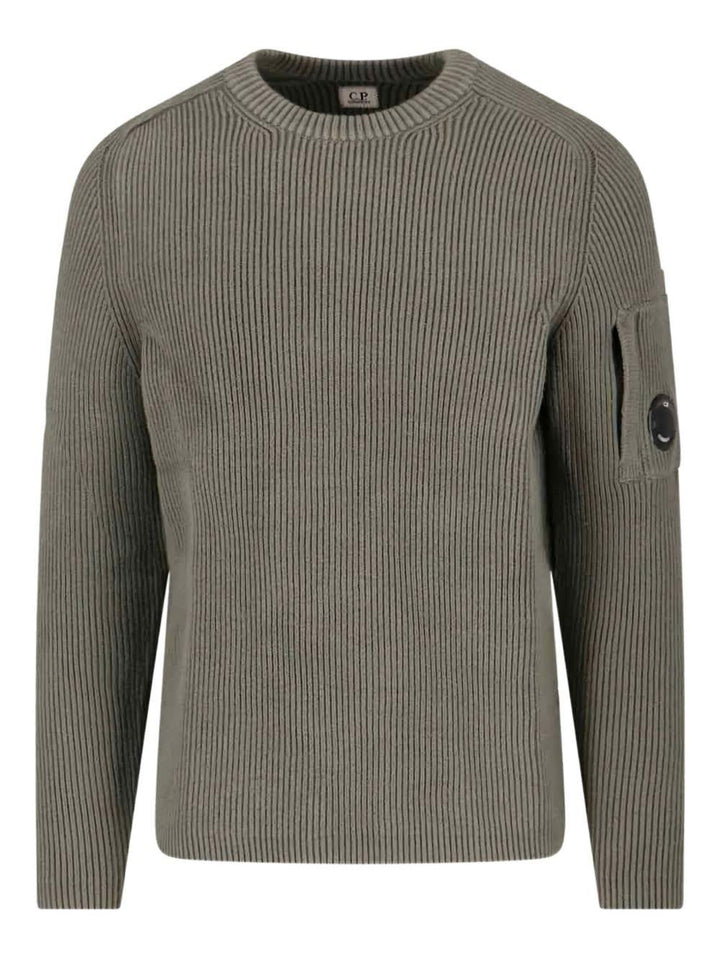 Maglione grigio a coste 