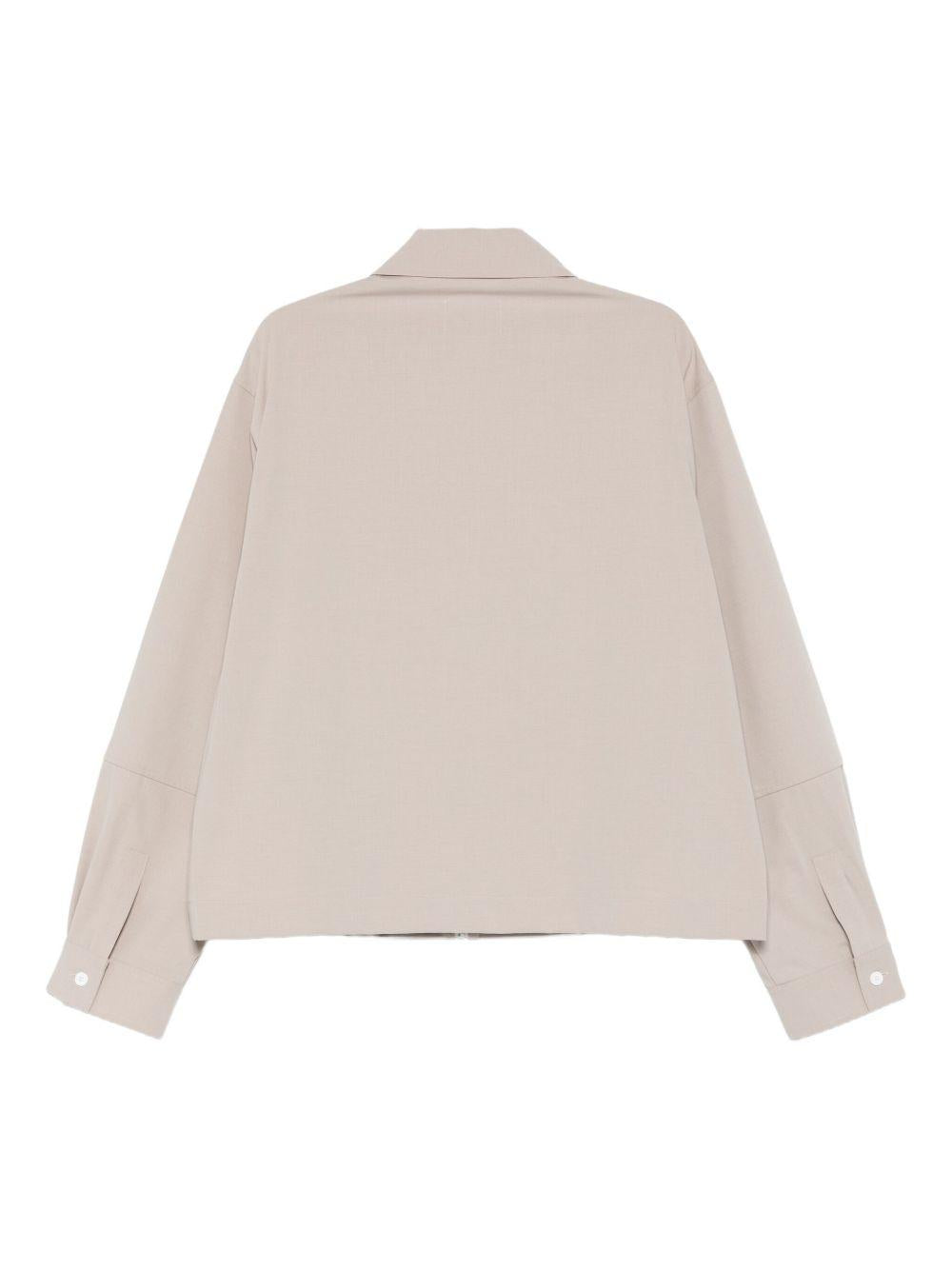 Camicia beige con zip 