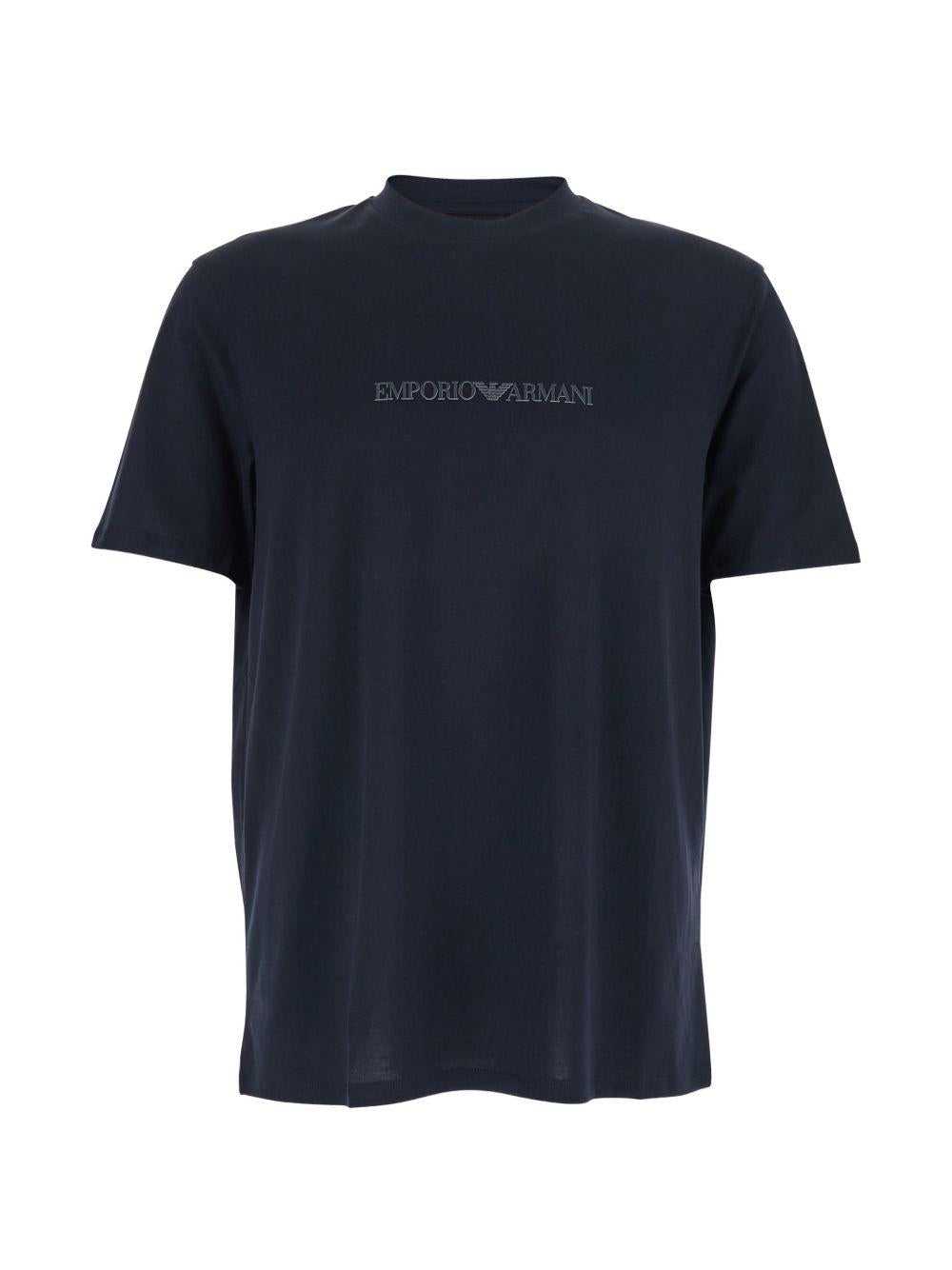 T-shirt con logo blu navy 