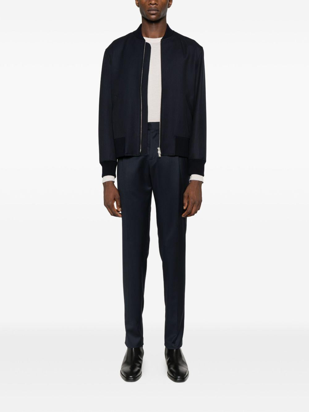 Bomber blu navy con zip 