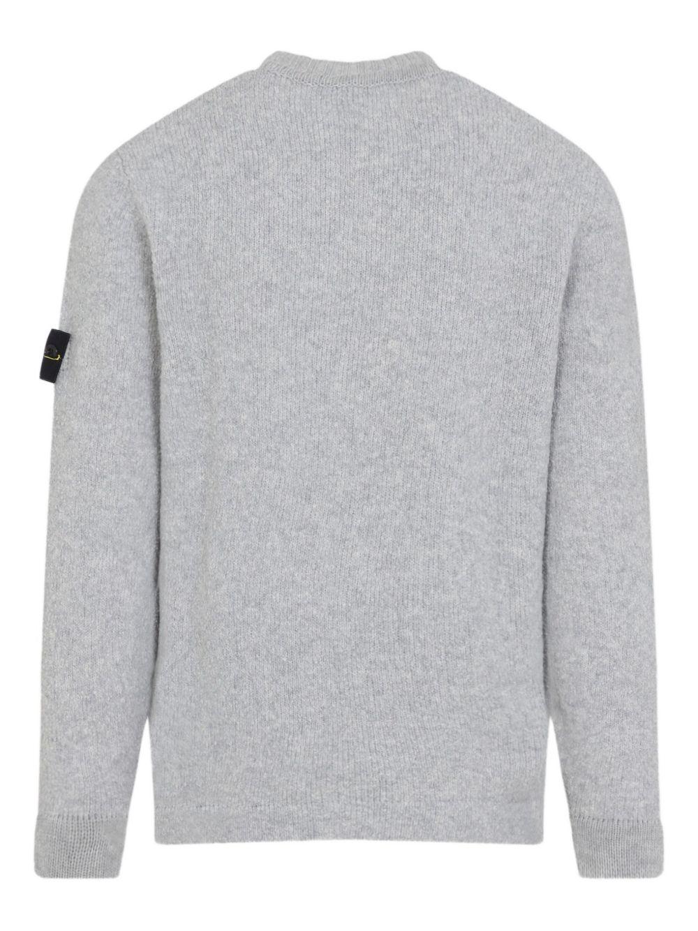 Maglione grigio scuro a coste con girocollo 
