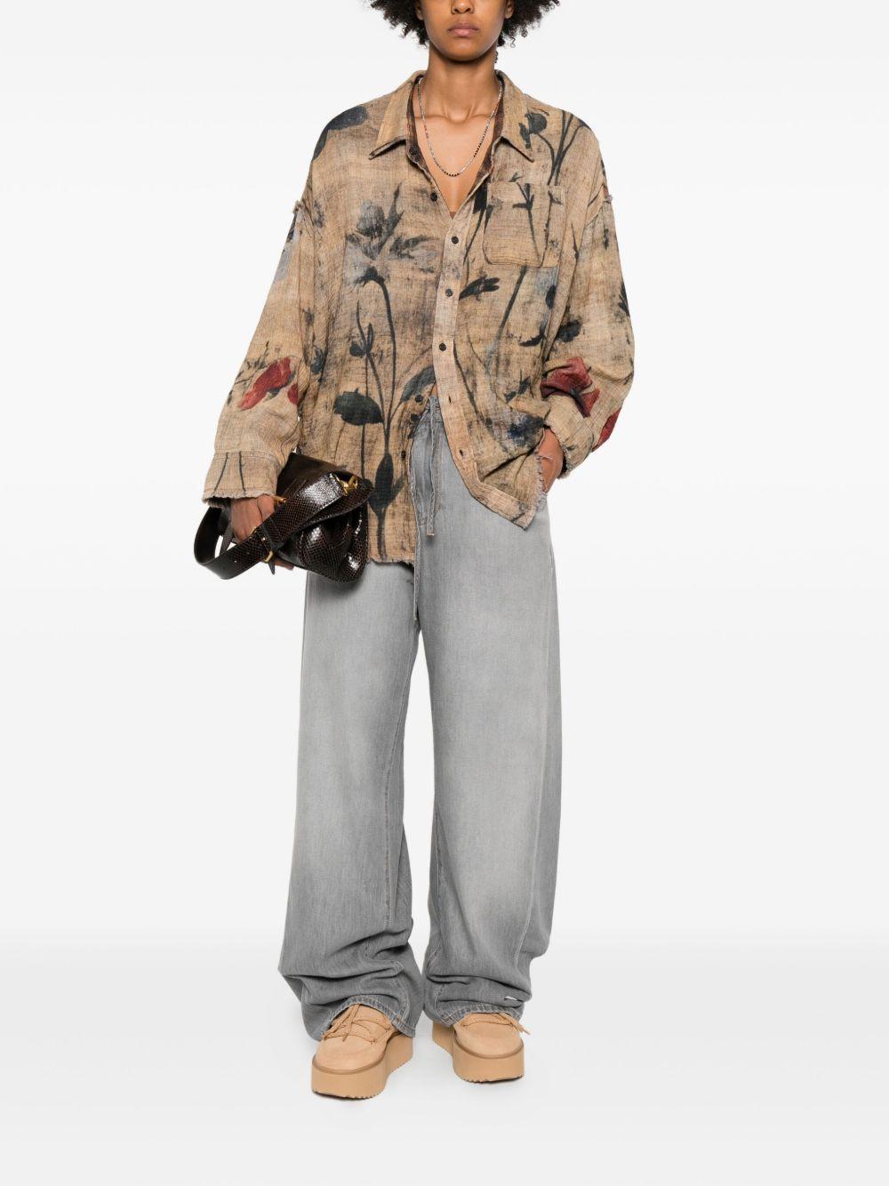 Jeans a gamba ampia con coulisse 
