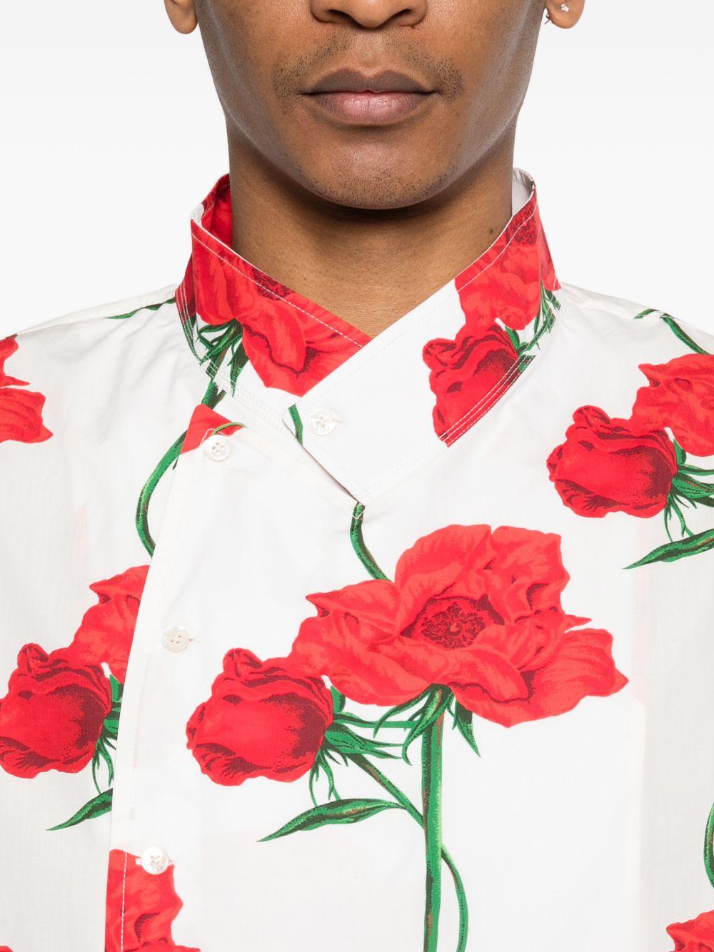 Camicia ecrù Archive Rose con stampa floreale 