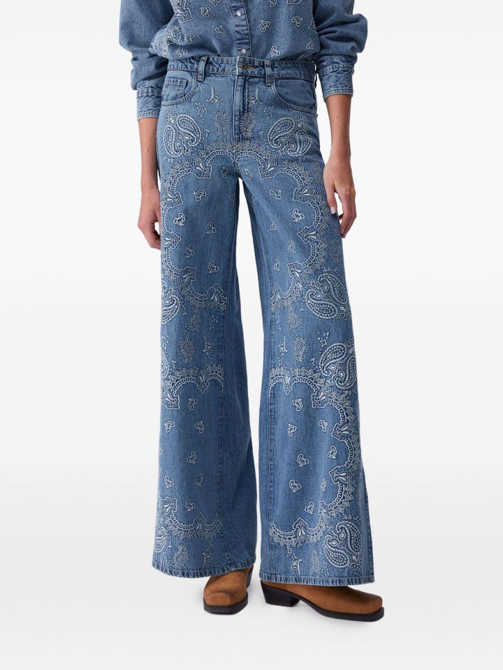 Jeans svasati con ricamo 