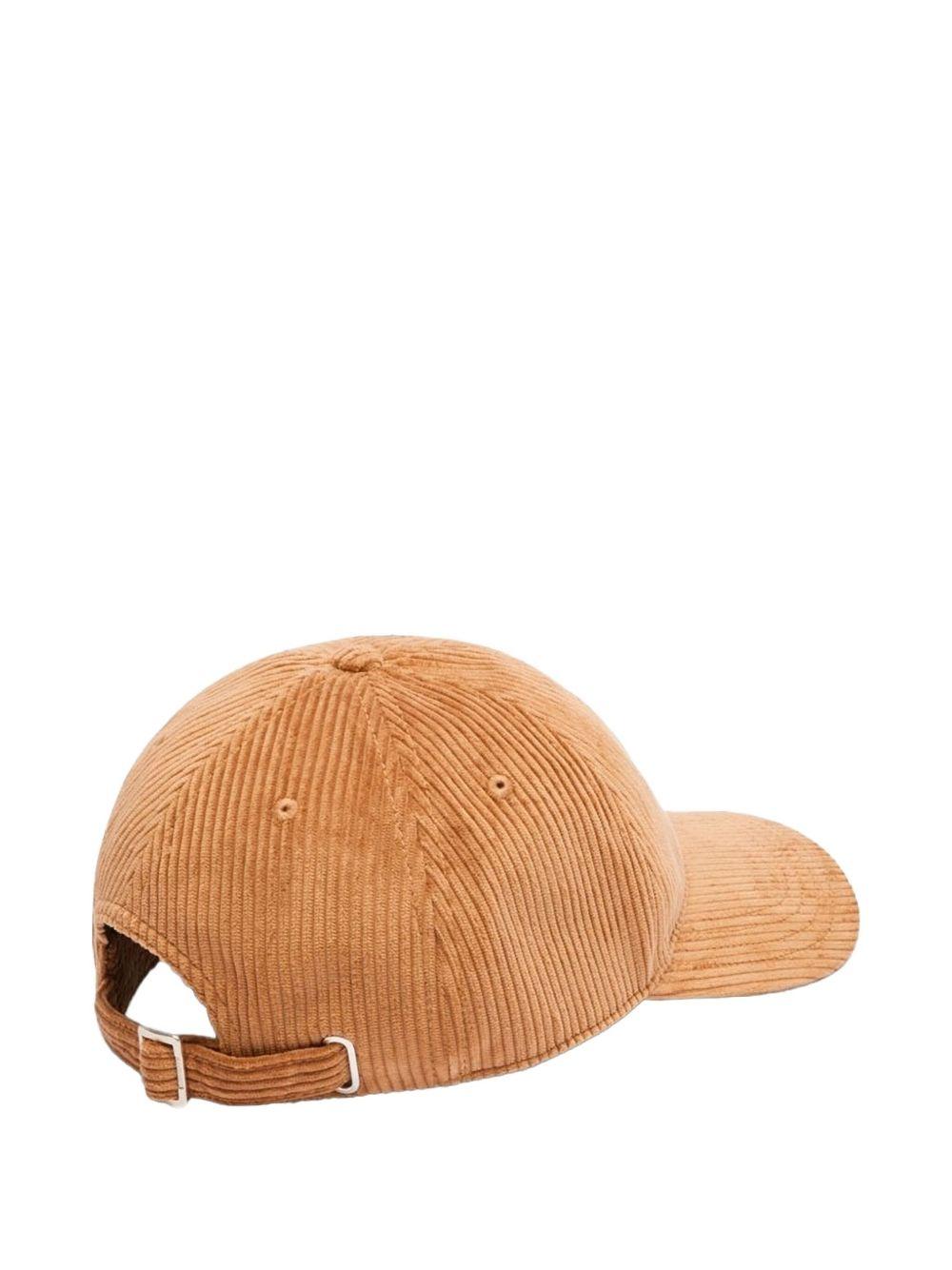 Cappello da baseball marrone a coste 