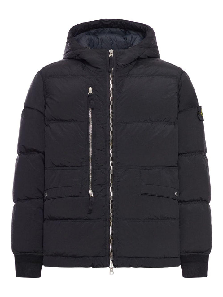 Giacca con cappuccio e zip nera 