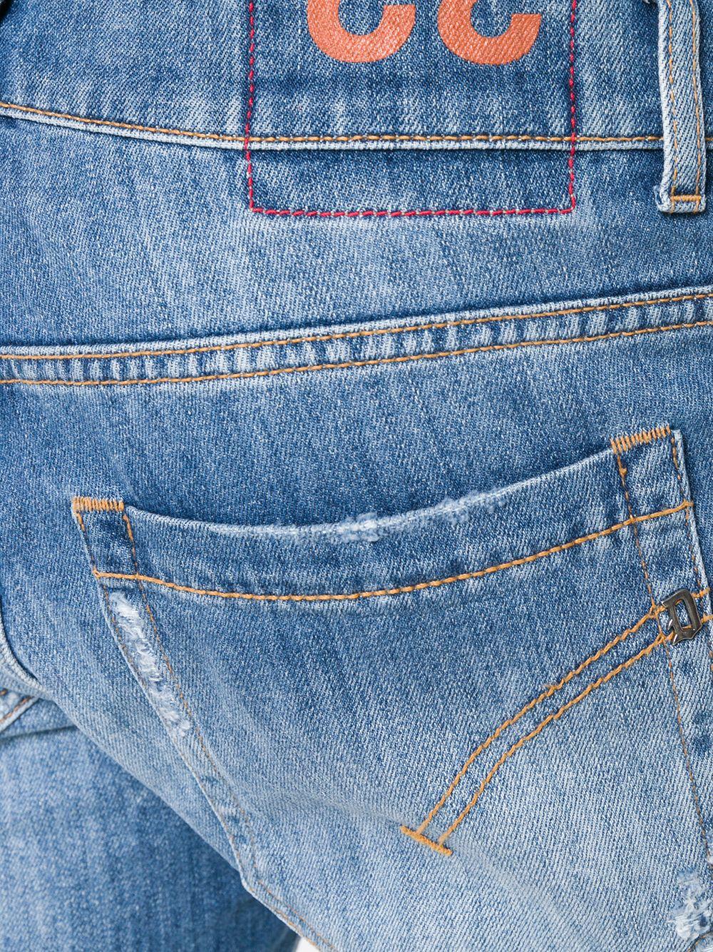 Jeans con effetto schiarito blu 