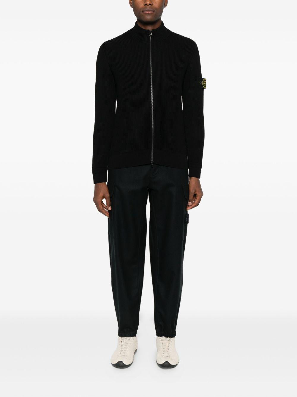 Cardigan in lana vergine nero 