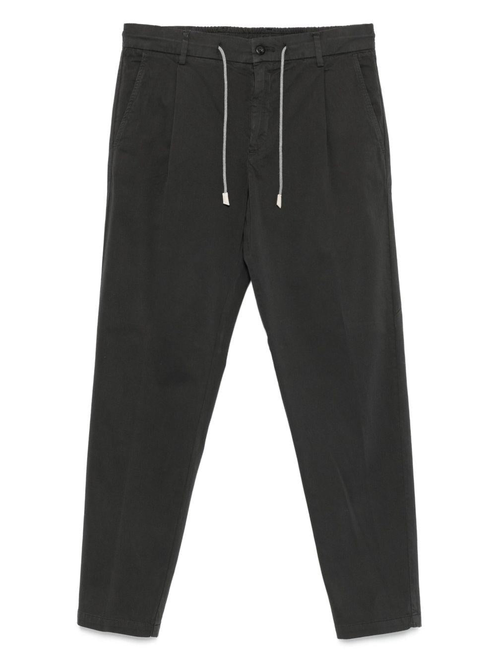 Pantaloni grigi con coulisse e dettaglio plissettato