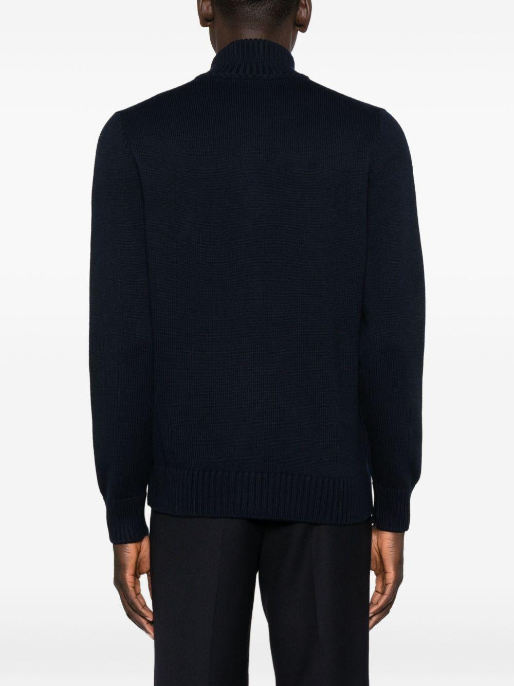 Cardigan a collo alto blu navy 