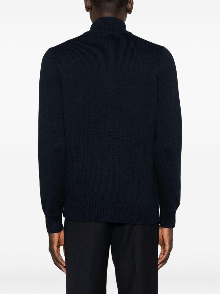 Cardigan a collo alto blu navy 