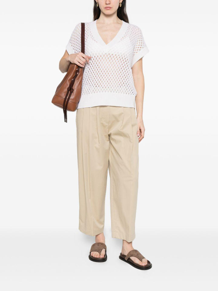 Pantaloni crop con pieghe 