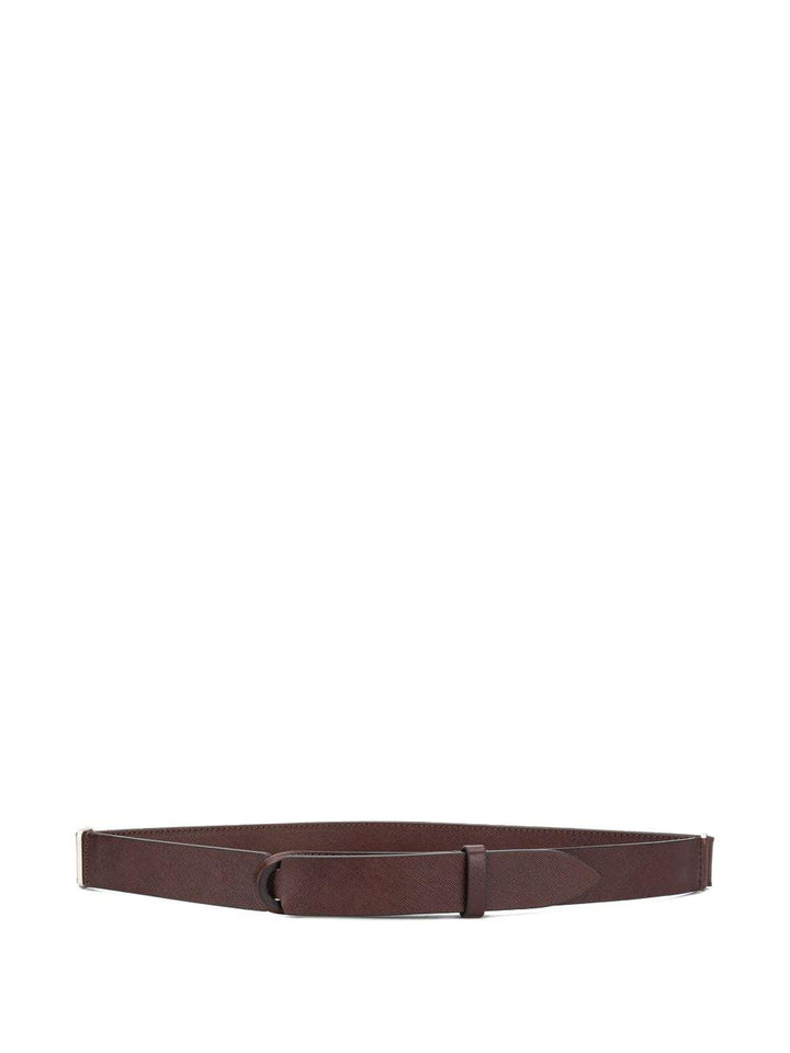 Cintura No Buckle in pelle marrone 