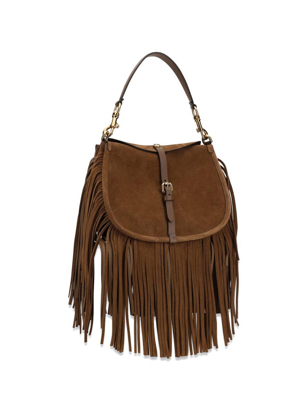 Borsa a spalla con frange 