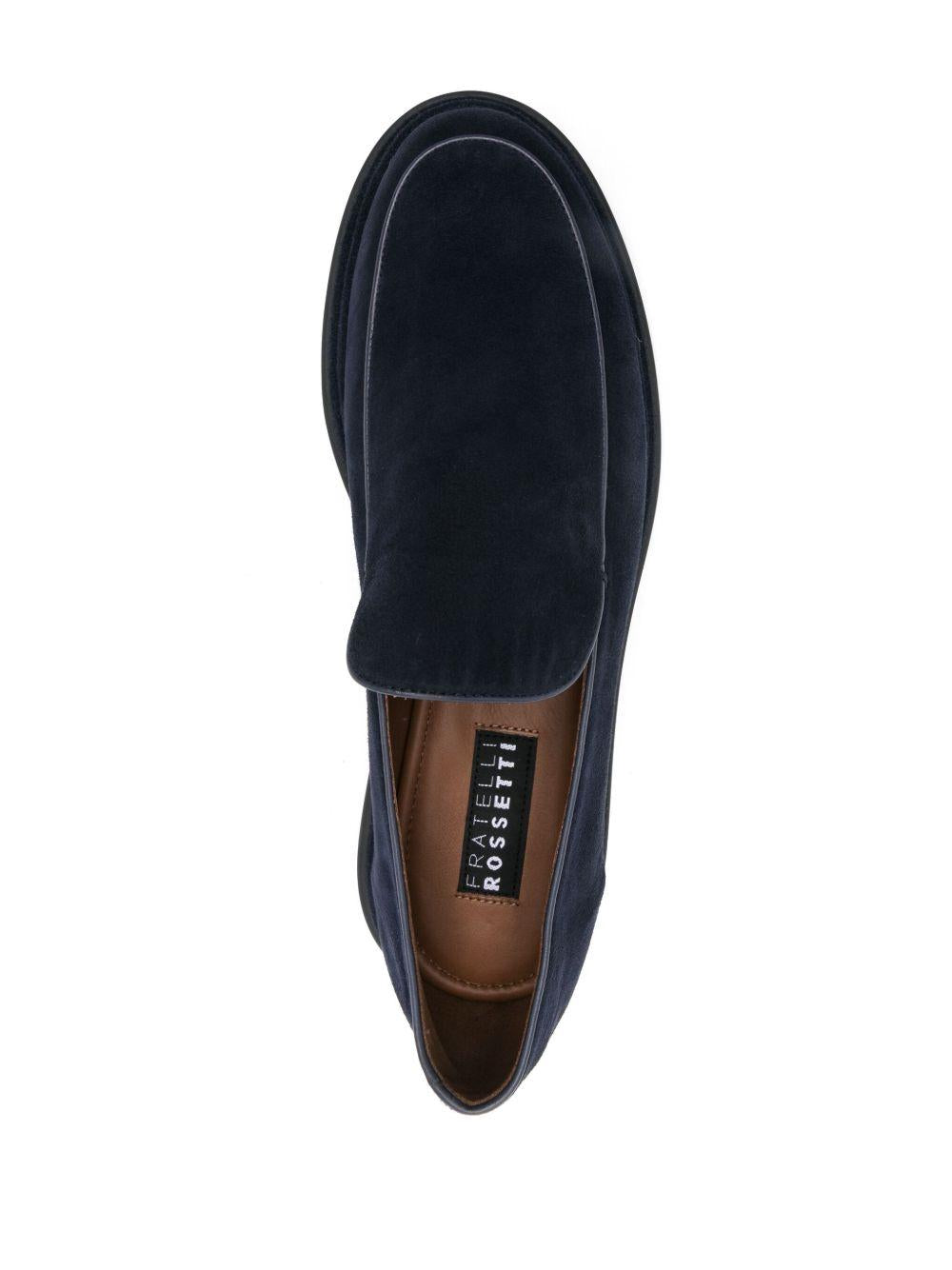 Mocassini blu notte in suede 