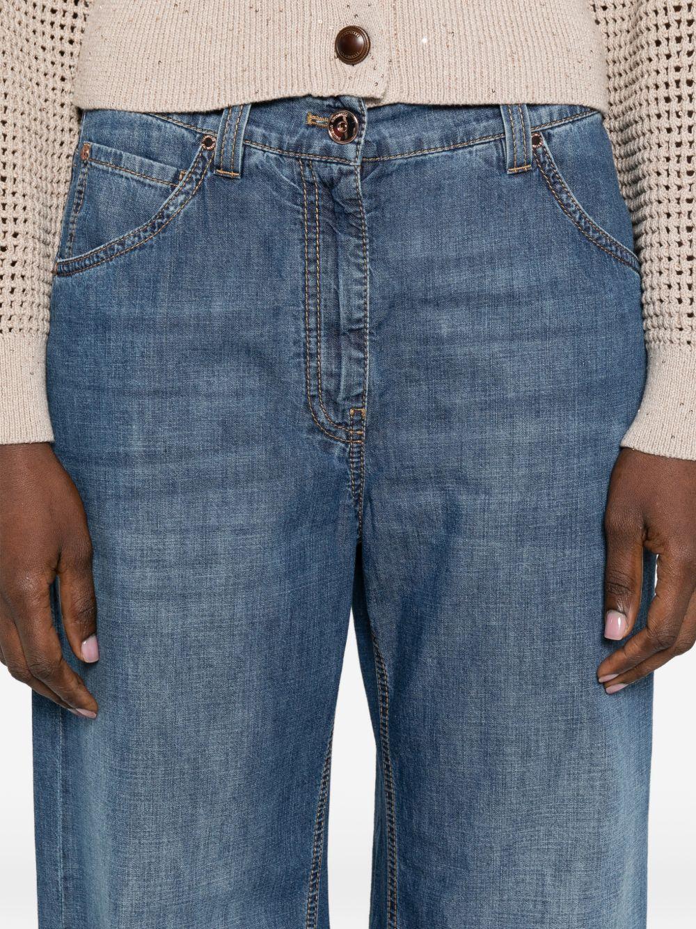 Jeans con design a cinque tasche 