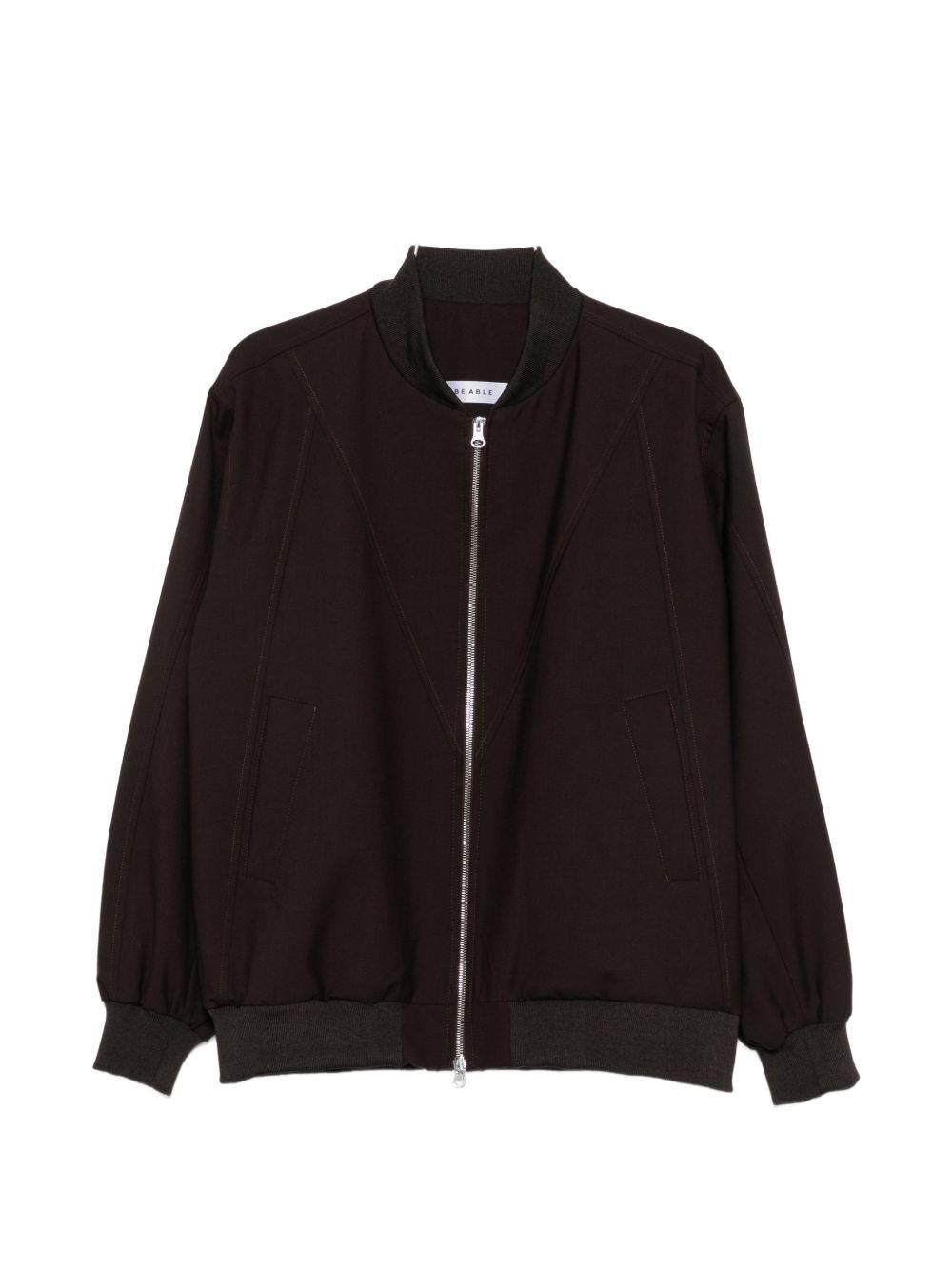 Bomber con zip marrone 
