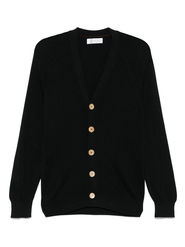 Cardigan nero con scollo a V 
