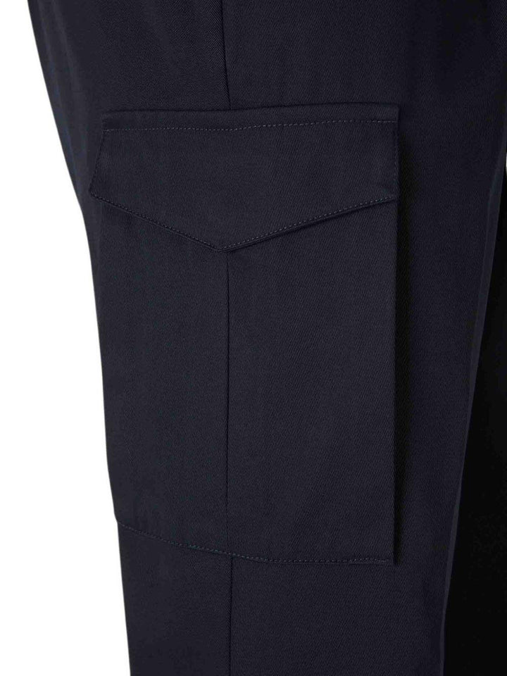 Pantaloni cargo blu navy con vita elasticizzata 